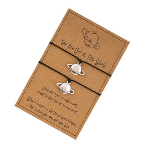 Homoyoyo 2stücke Gewebte Planet Armbänder Zarte Handgelenkkette Paararmband Für Valentinstag von Homoyoyo