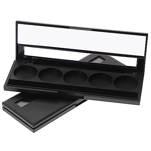 Homoyoyo 2 Stück Leere Lidschattenpalette Rechteckig Fächer mit Sichtfenster Schwarz Subpackaging Case für Make Up Organizer Kompakt und Langlebig für Lidschatten Puder Foundation von Homoyoyo