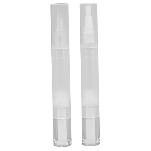 Homoyoyo 2 Stück Leere Nagelöl Stifte Nachfüllbare Nagelhautpflege Pen mit Bürste und Spatelkopf Transparent Kosmetischer Nail Art Tool für Nagelöl und Lip Gloss Flüssigkeiten von Homoyoyo