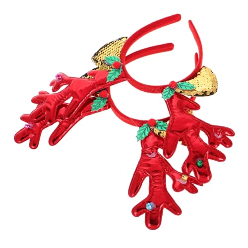 Homoyoyo 2stücke Rentier Geweih Haarreif Haarschmuck Weihnachts Stirnband Mit Hirschohren Weihnachtsgeweih Haarband Für Damen Festliches Kopfbedeckung Accessoire von Homoyoyo