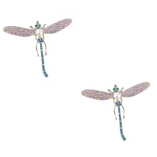 Homoyoyo 2 Stück Libellen Brosche mit Zirkonia Vintage Anstecknadel für Damen für Kleidung Schals Hüte Elegantes für Besondere Anlässe von Homoyoyo
