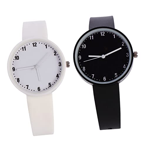 Homoyoyo 2 Stück Mädchenuhren Fürs Handgelenk Modische Uhren Mädchenuhr [Armband] Umweltfreundliches Silikon Weiß von Homoyoyo