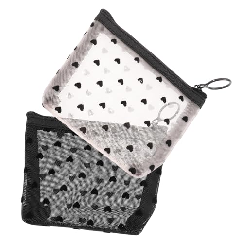 Homoyoyo 2 Stück Make Up Taschen Kleine Kosmetiktaschen mit Reißverschluss Nylon für Damen und Mädchen Reisekulturbeutel Organizer für Schmuck und Kleinigkeiten von Homoyoyo