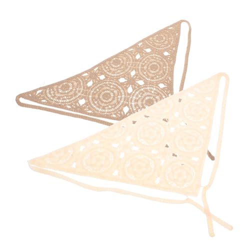 Homoyoyo 2 Stück Massives Band Kopf Spa Haarnadel Damen Accessoires Haube Krawatten Damen Schals Chiffon Lockenwickler Haarspange Lady Kunsthaarband Dreieck Haarschal Häkelschal Garn von Homoyoyo