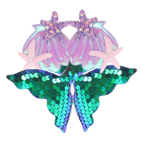 Homoyoyo 2stücke Meerjungfrau Haarspangen Meerjungfrau Haar Zubehör Pailletten Haarclips Für Junge Mädchen Mädchen Strand Haarschmuck Blumenmädchen Accessoires von Homoyoyo