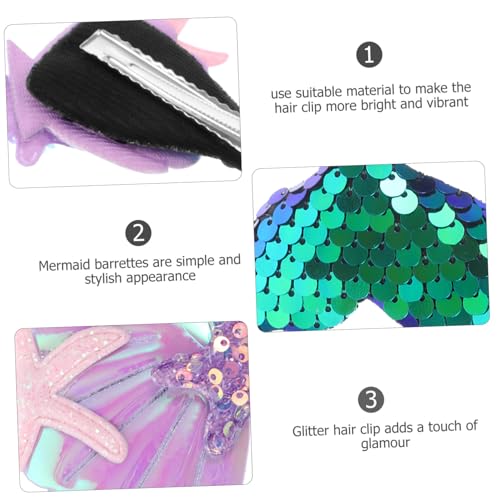 Homoyoyo 2 Stück Meerjungfrau Haarschmuck Glitzernde Haarspangen für Mädchen Party Haarklammern Komfortabel und Stilvoll Geschenkidee von Homoyoyo