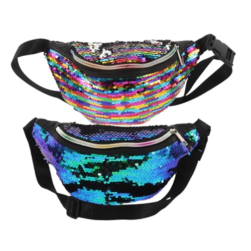 Homoyoyo 2stücke Teiliges Damen Gürteltasche Mit Meerjungfrau Pailletten Stilvolle Umhängetasche Für Outdoor-aktivitäten Verstellbarer Schulterriemen Für Festivals Und Partys von Homoyoyo