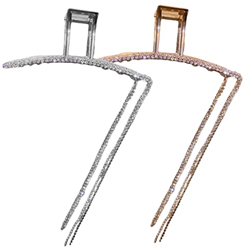 Homoyoyo 2 Stück Metall Haarspangen mit Quasten Rutschfeste Haarklammern für Damen Haaraccessoires für Dünnes Haar Stylische Haarklammern mit Kette für Alltag und Büro von Homoyoyo