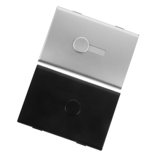Homoyoyo 2 Stück Metall Kartenetui aus Aluminiumlegierung Robuster Business Card Holder mit Großem Fassungsvermögen Praktischer Kartenbox für Visitenkarten Kreditkarten und Ausweise von Homoyoyo