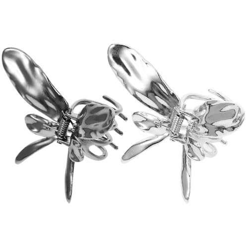 Homoyoyo 2 Stück Metall Schmetterling Haarklammern Silber Schwarz Robuste Haarklammern für Dickes und Dünnes Haar Modischer Haarschmuck für Frauen Einfach zu Befestigen und Langlebig von Homoyoyo