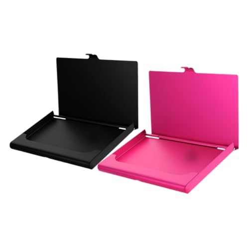 Homoyoyo 2 Stück Metall Visitenkartenbox Aluminiumlegierung Sublimationsdruck Visitenkartenhalter Kratzfest Schwarz für Business DIY Heat Transfer von Homoyoyo