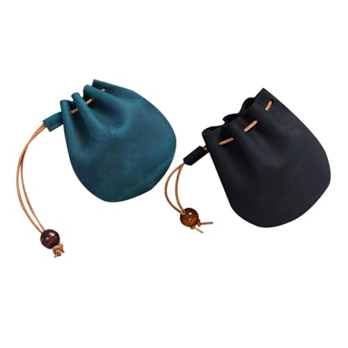 Homoyoyo 2stücke Münzbeutel Aus Robustem Pu Kleine Schlüsselanhängertasche Für Schmuck Mini-münztasche Mit Kordelzug Tragbar Für Reisen Und Alltag von Homoyoyo