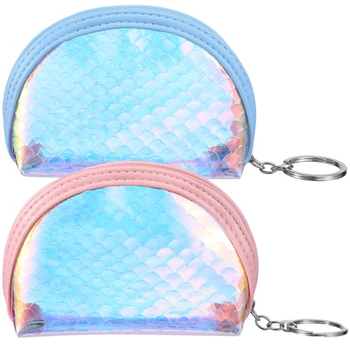 Homoyoyo 2stücke Mädchen Geldbeutel Mit Reißverschluss Kleine Münzgeldbörse Meerjungfrau Stil Rosa Kleingeldbeutel Damen Wechselgeldbörse Kompakt Praktische Clutch Für Schlüssel Und von Homoyoyo