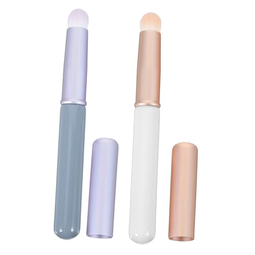 Homoyoyo 2 Stück Mini Lippenpinsel mit Kappe Tragbare Langlebige Lippen applikatoren aus Hautfreundlichem Material Vielseitig für Lippenstift Lidschatten Konturierung Kompakt für Make up von Homoyoyo