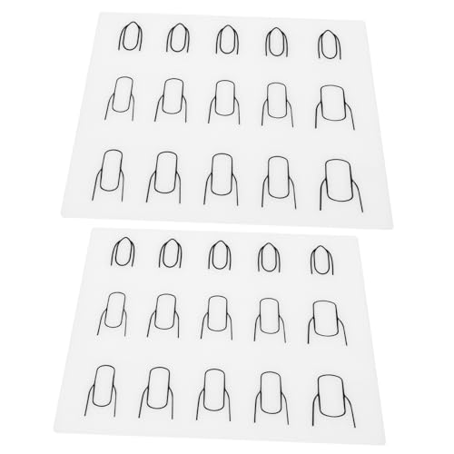 Homoyoyo 2 Stück Nagel Stempel Matte aus Transparentem Silikon Praktische Nail Art Trainingsmatte für Maniküre Übung und Leicht für DIY Nageldesign und Professionelle Anwendung von Homoyoyo