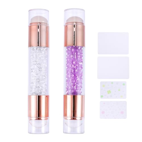 Homoyoyo 2 Stück Nagelkunst Stempel Doppelseitiger Silikon Stamper für Diy Maniküre Geeignet für Salon und Zuhause für Anfänger und Profis von Homoyoyo