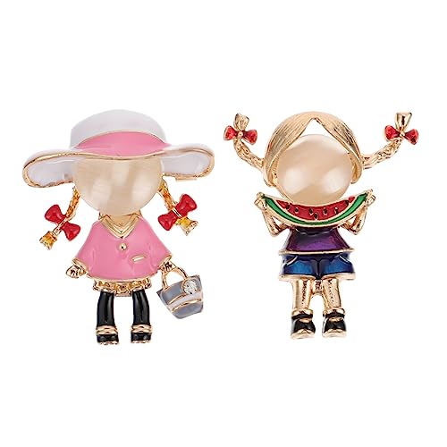 Homoyoyo 2stücke Cartoon-muster-brosche Aus Hochwertigem Material Robust Und Langlebig Und Korrosionsbeständig Mit Feiner Politur Eignet Sich Hervorragend Als Dekoration Für Hüte von Homoyoyo