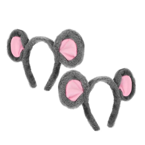 Homoyoyo 2 Stück Niedliche Mäuseohren Haarband Tierohren Kopfbedeckung für Halloween Cosplay und Partys für Verkleidungen von Homoyoyo