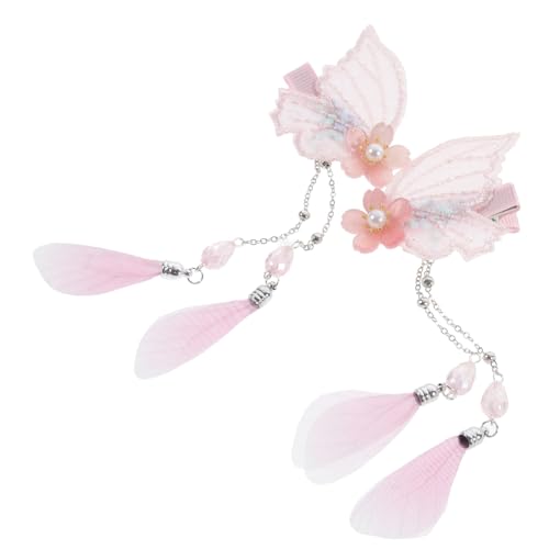 Homoyoyo 2 Stück Niedliche Schmetterling Haarspangen mit Quasten Bunte Haarklammern für Damen Süßes Haar Accessoire für Alltag Party und Kostümdeko von Homoyoyo