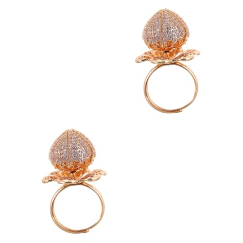 Homoyoyo 2 Stück Offener Verstellbarer für Damen Modischer Schmuck mit Einzigartigem Blüten Design für Besondere Anlässe Partys Glänzende Farben Verarbeitung Perfektes für Freundinnen von Homoyoyo