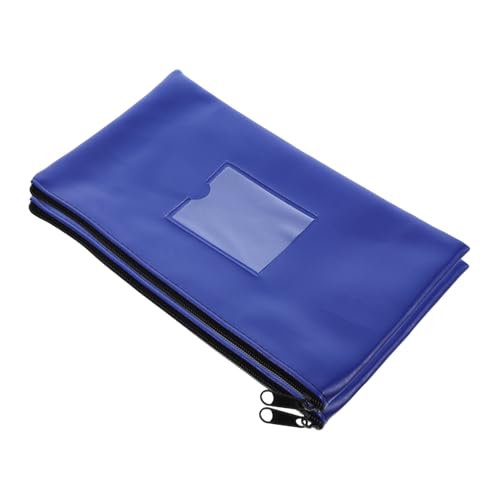 Homoyoyo 2 Stück PU Leder Geldtasche mit Reißverschluss und Transparentem Fenster Teiliges Utility Wallet für Schecks Bargeld und Karten Praktische Einzahlungs und Aufbewahrungstasche mit von Homoyoyo