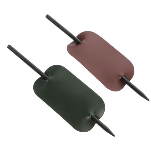 Homoyoyo 2 Stück PU Leder Haarklammer mit Stab Verstellbare Haarknoten Accessoires für Damen Vielseitige Ponytail Halter in Grün und Weinrot Praktische Leichte Haarspangen für Alltag und von Homoyoyo
