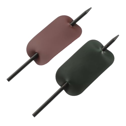 Homoyoyo 2 Stück PU Leder Haarklammern Haarknoten Halter mit Stab Stilvolle Haarspangen für Damen Vielseitige Haar Accessoires in Grün und Weinrot Einfach Anzuwenden Geeignet für Alltag von Homoyoyo