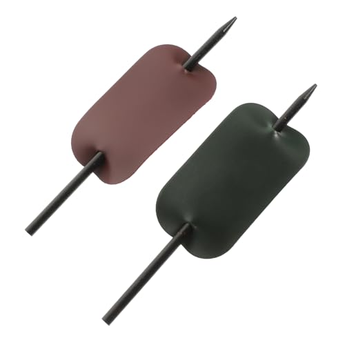 Homoyoyo 2 Stück PU Leder Haarklammern mit Stab Stylische Haarknoten Accessoires für Damen Leicht Vielseitig Geeignet für Alltag Party Hochzeit Eleganter Haarhalter in Grün und Weinrot von Homoyoyo