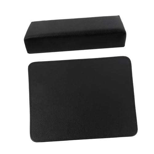 Homoyoyo 2 Stück PU Leder Nagel Handauflage Teilig Rechteckiges Handkissen und Armstütze Waschbares Kissen mit Rutschfestem Handgelenkpolster Komfortable Maniküre Handstütze für Zuhause von Homoyoyo