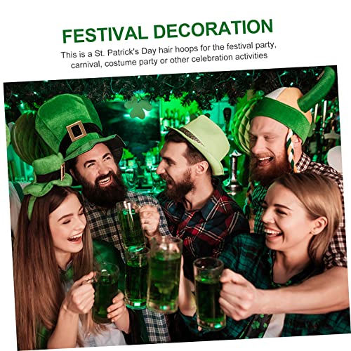 Homoyoyo 2 Stück Patrick's Day Kleeblatt Stirnband Grün Leichtes Bequemes Party Haarreif für Patricks Day Feier Deko Zubehör Festliche Kopfbedeckung für Damen und Herren von Homoyoyo