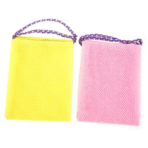 Homoyoyo 2 Stück Peeling Badetuch mit Zugband Effektiver Rücken und Ganzkörper Schrubber Sanftes Exfoliating Leicht Platzsparend Geeignet für Dusche und Bad Hautschonend für Männer und von Homoyoyo