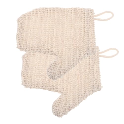 Homoyoyo 2 Stück Peeling bad handschuhe aus Baumwoll leinen Doppelseitig für Sanfte und Intensive Reinigung Waschbare Duschhandschuhe für Männer Effektive Hautreinigung und Reichhaltiger von Homoyoyo