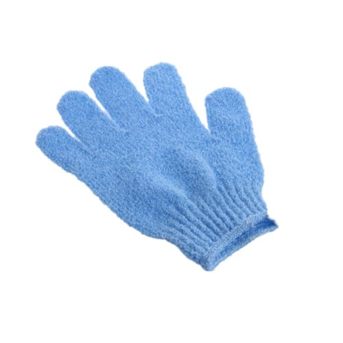 Homoyoyo 2 Stück Peeling handschuhe aus Nylon Dehnbar für Damen Herren Effektives Körperpeeling Dusche Blau mit Praktischem Aufhänger Maschinenwaschbar Schnell Trocknend von Homoyoyo