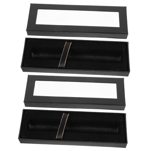 Homoyoyo 2 Stück Pen -Box -Geschenkverpackung Kugelschreiber etui vitrinen Geburtstags Sets zeichenkarton Stoff Box Gel -Stiftkoffer stiftboxen leer Satin- Black von Homoyoyo