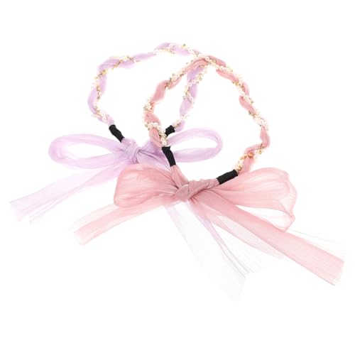 Homoyoyo 2 Stück Perlen Haarband Damen mit Zartem Blumenmuster Haarschleifen Weiche Kopfbänder Komfortabel und Sicher für Partys und Festliche Anlässe Geeignet von Homoyoyo