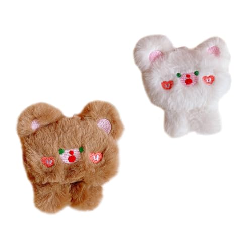 Homoyoyo 2 Stück Plüsch Bär Brosche Anstecker Cartoon Tierbrosche Für Rucksack Kleidung Hüte Tragbar Verarbeitung Für Kinder von Homoyoyo