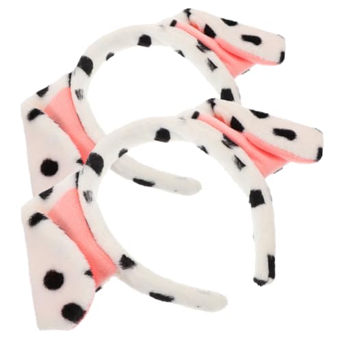Homoyoyo 2 Stück Plüsch Dalmatiner Hund Ohr Haarreif Weiches Halloween Kostüm Accessoire Niedlicher Tier Haarreif für Party Cosplay und Valentinstag Komfortabel und Modisch von Homoyoyo