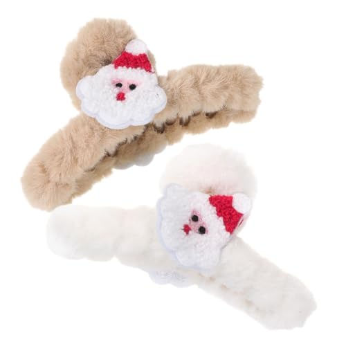 Homoyoyo 2 Stück Plüsch Haarklammern Weiche Große Haarspangen für Frauen Schadstofffrei Fester für Dünnes und Dickes Haar Vielseitige Haarclips für Weihnachten Partys Alltag Bequem und von Homoyoyo