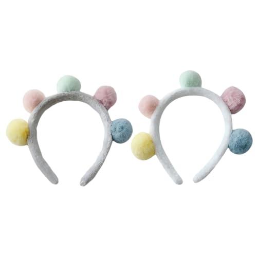 Homoyoyo 2 Stück Flauschiges Ball Stirnband Für Mädchen Modisches Haarband Mit Bunten Pompons Für Halloween Und Weihnachten Bequemes Leichtes Material Kopfbedeckung Für Feste Und von Homoyoyo