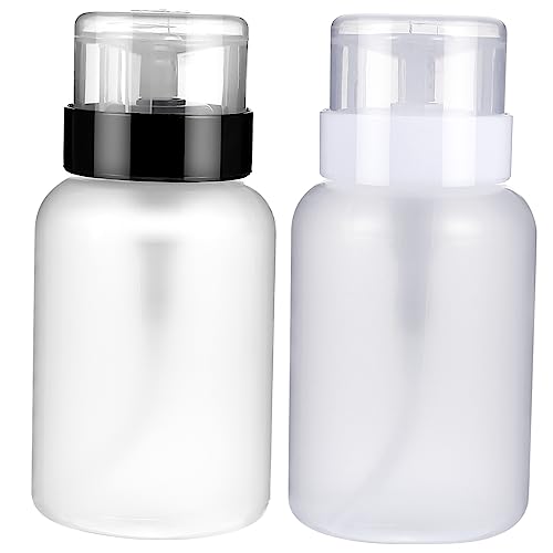 Homoyoyo 2 Stück Transparente Pumpflaschen für Nagellackentferner Leere Kunststoff Spenderflasche Herunterdrückbar für Make Up Entferner von Homoyoyo