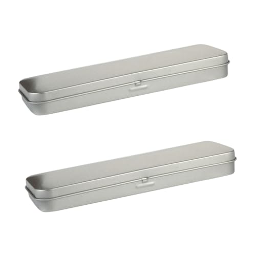 Homoyoyo 2 Stück Rechteckige Stiftebox aus Stahlblech Multifunktionaler Federmäppchen Organizer mit Großem Fassungsvermögen Praktischer Schreibtisch Organizer für Schule und Büro von Homoyoyo
