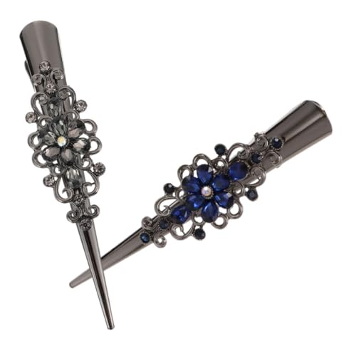 Homoyoyo 2 Stück Retro Haarklammern Große Haarspangen für Damen Haaraccessoires Schwarz und Blau für Friseur Alltag Partys und Besondere Anlässe von Homoyoyo