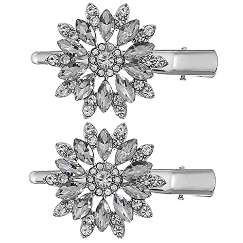Homoyoyo 2 Stück Rhinestone Haarspangen Pack Blüten Haarklammern für Damen und Mädchen Funkelnde Designs Eleganter Haarschmuck für Partys und Besondere Anlässe von Homoyoyo