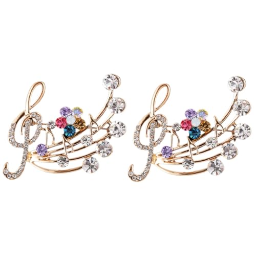 Homoyoyo 2 Stück Rhinestone Musiknote Brosche Pin für Frauen Dekorative Anstecknadel für Kleidung Jacke Schal Stilvolles Accessoire für Besondere Anlässe für Feiertage Partys von Homoyoyo