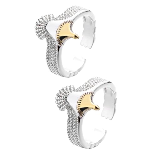 Homoyoyo 2 Stück Ring mit Offenem Design Vintage Punk Unisex Finger Ring für Damen Herren Modisches oder zu Besonderen Anlässen von Homoyoyo