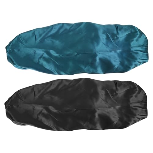 Homoyoyo 2 Stück Satin Schlafhaube Elastisch Warm Langlebig Langrohr Schlafmütze Damen Haarschutz für Locken Zöpfe Extensions Komfortable Nachtmütze von Homoyoyo