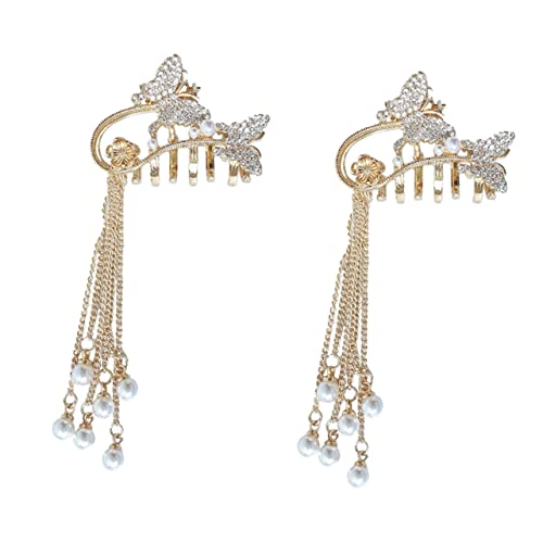 Homoyoyo 2 Stück Schmetterling Haarklammer mit Fransen Haarclip für Damen Modisches Haarschmuck Accessoire für Besondere Anlässe von Homoyoyo