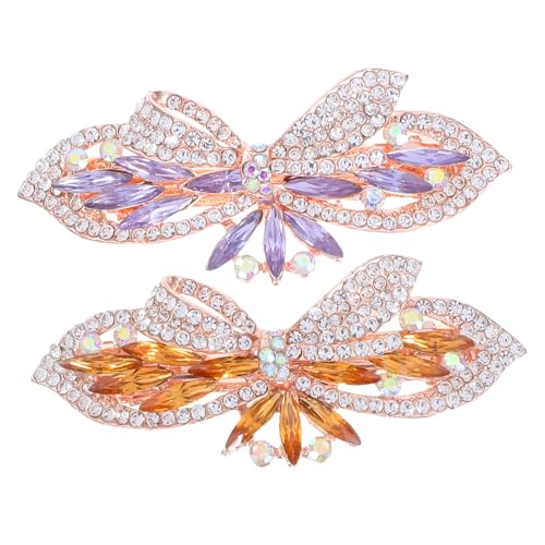 Homoyoyo 2stücke Schmetterlings-haarspangen Mit Strasssteinen Metall-haarnadeln Dekorative Haarspangen Für Frauen Und Mädchen Seitliche Klammer Mit Künstlichem Edelstein Accessoires von Homoyoyo