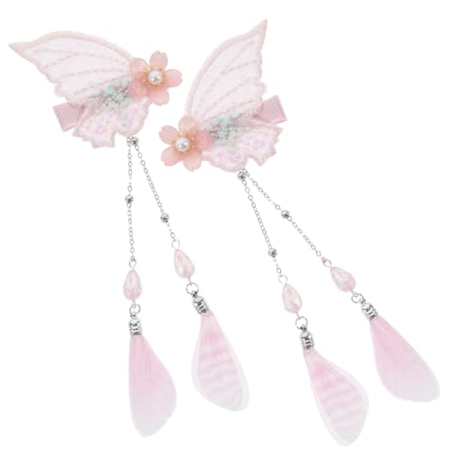 Homoyoyo 2 Stück Schmetterling Haarspangen mit Quasten Leichte Bunte Haarklammern für Damen und Mädchen Schonend Vielseitig für Alltag Party Weihnachten und Halloween Geeignet von Homoyoyo