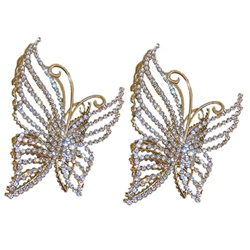 Homoyoyo 2 Stück Schmetterlings Haarklammern Rutschfeste Haarspangen Modisches Stylingzubehör für Damen Vielseitig für Alltag Party und Festliche Anlässe von Homoyoyo